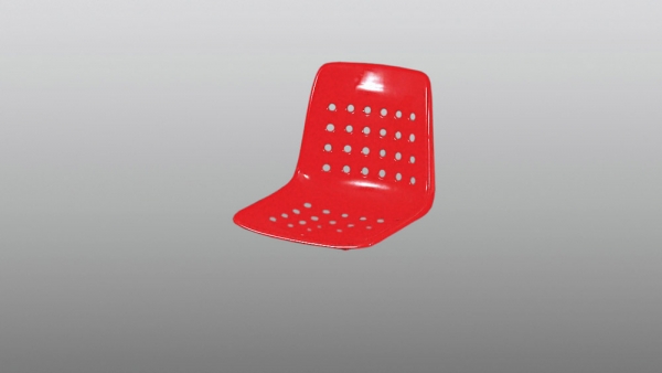 Sits domarstol, röd, runda hål